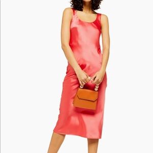 Satin scoop neck dress